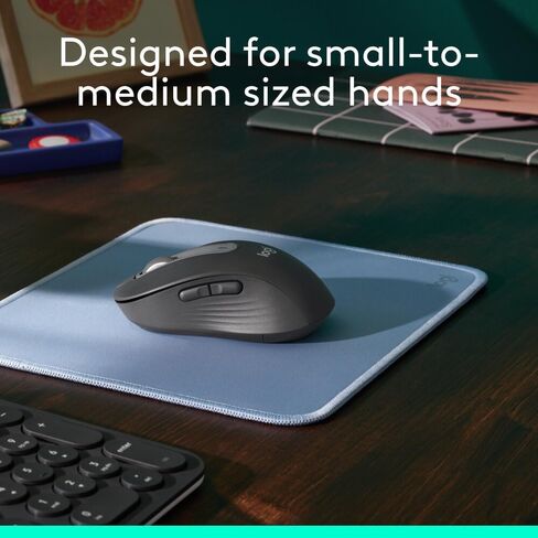 ماوس لاسلكي من لوجيتك Signature M650 - للأيدي الصغيرة والمتوسطة، بطارية لمدة عامين، نقرات صامتة، أزرار جانبية قابلة للتخصيص، بلوتوث، لأجهزة الكمبيوتر/Mac/Multi Device/Chromebook - جرافيت in Saudi Arabia