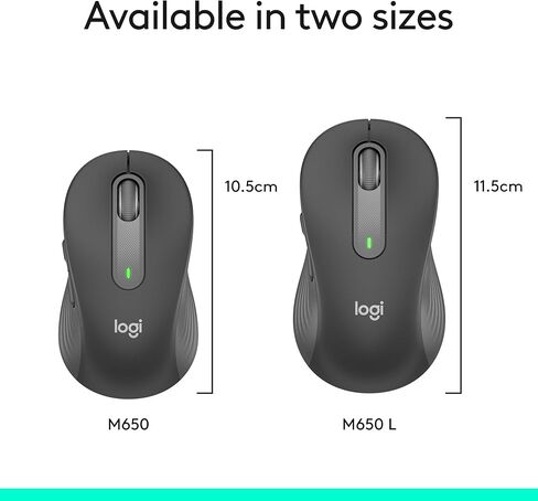 ماوس لاسلكي من لوجيتك Signature M650 - للأيدي الصغيرة والمتوسطة، بطارية لمدة عامين، نقرات صامتة، أزرار جانبية قابلة للتخصيص، بلوتوث، لأجهزة الكمبيوتر/Mac/Multi Device/Chromebook - جرافيت in Saudi Arabia