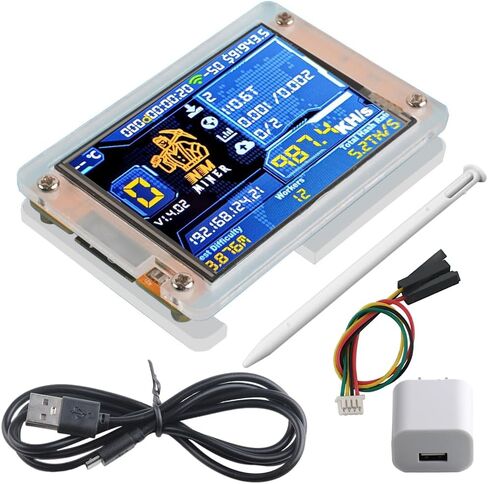NerdMiner V2 Lucky Nerd Miner ESP32-2432S028R Module 2.8 inch Display with Acrylic Case + Adapter in Saudi Arabia
