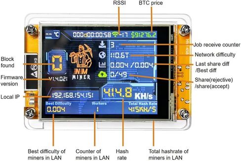 NerdMiner V2 Lucky Nerd Miner ESP32-2432S028R Module 2.8 inch Display with Acrylic Case + Adapter in Saudi Arabia