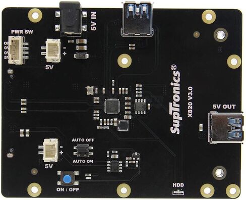 لوحة توسيع تخزين Geekworm X820 V3.0 2.5 بوصة SATA HDD/SSD، وحدة القرص الصلب المحمول USB 3.0 لـ Raspberry Pi 3 B+/3B&2.5 بوصة SATA HDD/SSD in Kuwait