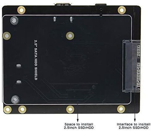 لوحة توسيع تخزين Geekworm X820 V3.0 2.5 بوصة SATA HDD/SSD، وحدة القرص الصلب المحمول USB 3.0 لـ Raspberry Pi 3 B+/3B&2.5 بوصة SATA HDD/SSD in Kuwait