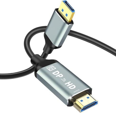 MaxRenard 4K DisplayPort to HDMI Adapter | DP1.2 to HDMI 4K 60Hz Audio-Video Sync | SR Anti-Break, Compatible with Dell HP, for HDTV/Monitor/Projector/PC (DP to HDMI Converter) 2Pcs in Saudi Arabia