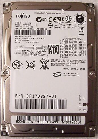فوجيتسو MHV2080BH 80 جيجابايت 5400 دورة في الدقيقة 8 ميجابايت كاش 2.5 بوصة SATA 1.5 جيجابايت/ثانية الكمبيوتر المحمول الصلب in Kuwait