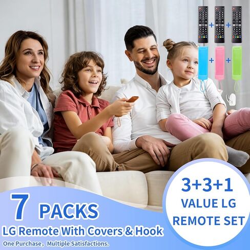 (Pack of 3) Replacement Remote Fit LG TV Remote with Anti-Lost Glow Protective Silicone Cover & Hook, Universal for LG All Smart LCD LED HDTV UHD OLED 3D 4K TVs(Blue&Green&Light Pink) in Saudi Arabia