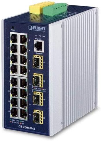 IGS-20040MT - 16-Port 10/100/1000T + 4-Port 100/1000X SFP Managed Switch Industrial L2+ ( Planet ) in Saudi Arabia