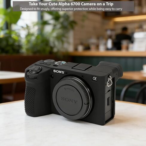 حافظة لملحقات كاميرا Sony A6700، حافظة واقية من السيليكون الناعم A6700 مع واقي شاشة، كم نحيف، خفيف الوزن، مضاد للخدش لهاتف Sony Alpha 6700 (أسود) in Kuwait