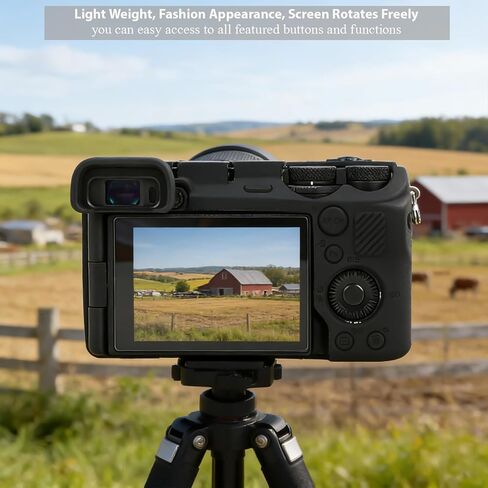 حافظة لملحقات كاميرا Sony A6700، حافظة واقية من السيليكون الناعم A6700 مع واقي شاشة، كم نحيف، خفيف الوزن، مضاد للخدش لهاتف Sony Alpha 6700 (أسود) in Kuwait