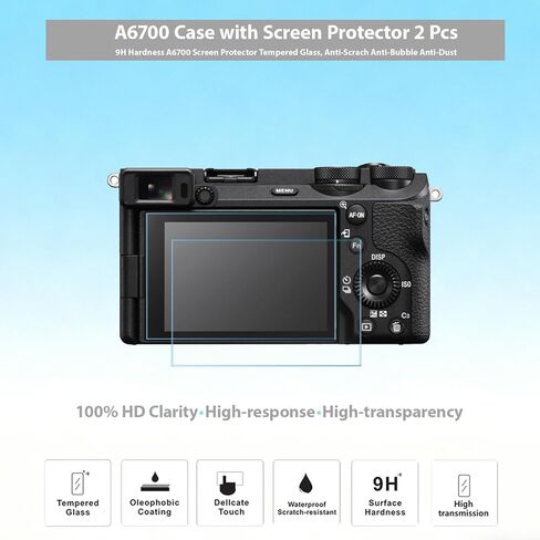 حافظة لملحقات كاميرا Sony A6700، حافظة واقية من السيليكون الناعم A6700 مع واقي شاشة، كم نحيف، خفيف الوزن، مضاد للخدش لهاتف Sony Alpha 6700 (أسود) in Kuwait