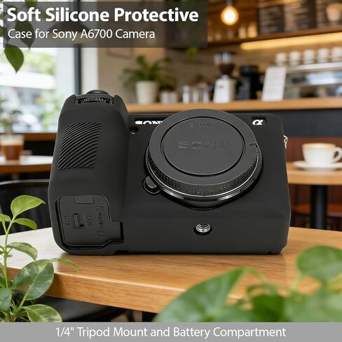 حافظة لملحقات كاميرا Sony A6700، حافظة واقية من السيليكون الناعم A6700 مع واقي شاشة، كم نحيف، خفيف الوزن، مضاد للخدش لهاتف Sony Alpha 6700 (أسود) in Kuwait