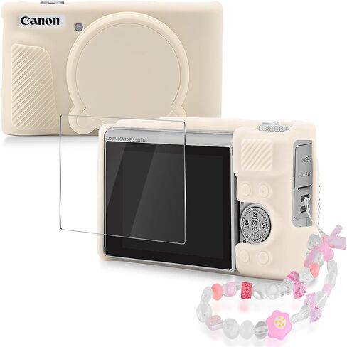 حافظة Seltureone لكاميرا Canon PowerShot SX740/SX730 HS مع حزام معصم ساحر لطيف وواقي شاشة، غطاء عدسة مدمج من السيليكون الناعم المضاد للخدش لحقيبة Canon SX740/SX730 - وردي in Kuwait