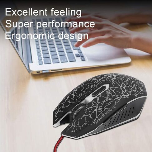 SUNGOOYUE ماوس كمبيوتر سلكي LED USB مريح 6 أزرار للكمبيوتر المحمول وسطح المكتب (A70) in Kuwait