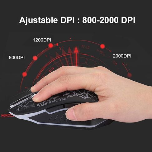 SUNGOOYUE ماوس كمبيوتر سلكي LED USB مريح 6 أزرار للكمبيوتر المحمول وسطح المكتب (A70) in Kuwait