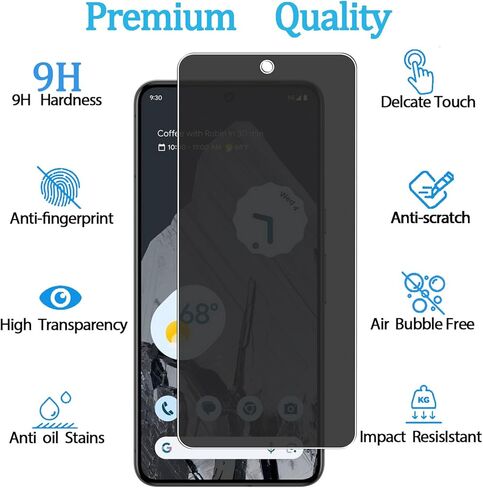 [3 Pack Privacy Screen Protector for Google Pixel 8 Pro, 9H Hardness, Anti-Scratch, Anti Spy, Tempered Glass Screen Protector for Google Pixel 8 Pro in Saudi Arabia