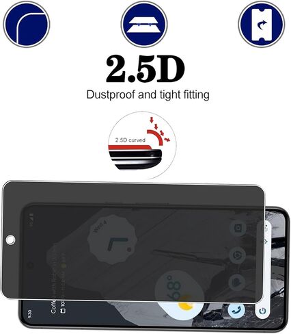 [3 Pack Privacy Screen Protector for Google Pixel 8 Pro, 9H Hardness, Anti-Scratch, Anti Spy, Tempered Glass Screen Protector for Google Pixel 8 Pro in Saudi Arabia