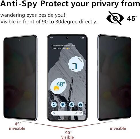 [3 Pack Privacy Screen Protector for Google Pixel 8 Pro, 9H Hardness, Anti-Scratch, Anti Spy, Tempered Glass Screen Protector for Google Pixel 8 Pro in Saudi Arabia
