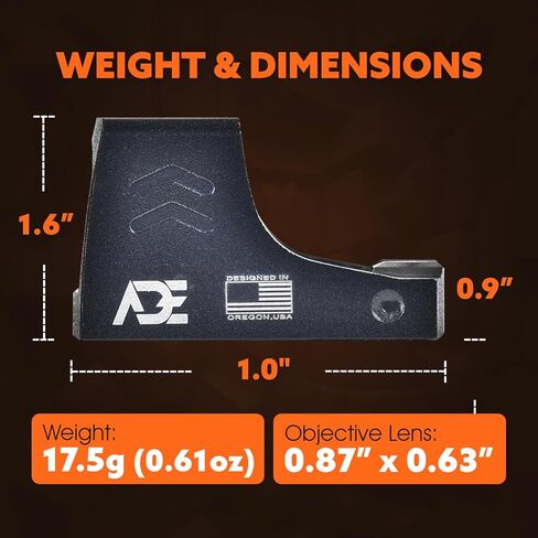 مستشعر Ade Advanced Optics RD3-030/APOLLO-PRO المنشط، يعمل بالطاقة الشمسية 4 MOA Red Dot Sight لـ Springfield Hellcat OSP/PRO، Sig P365XL Spectre Comp، Canik TP9 Elite SC، Mossberg MC2SC، Kimber R7 Mako in Kuwait