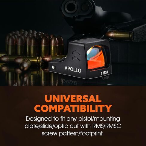 مستشعر Ade Advanced Optics RD3-030/APOLLO-PRO المنشط، يعمل بالطاقة الشمسية 4 MOA Red Dot Sight لـ Springfield Hellcat OSP/PRO، Sig P365XL Spectre Comp، Canik TP9 Elite SC، Mossberg MC2SC، Kimber R7 Mako in Kuwait