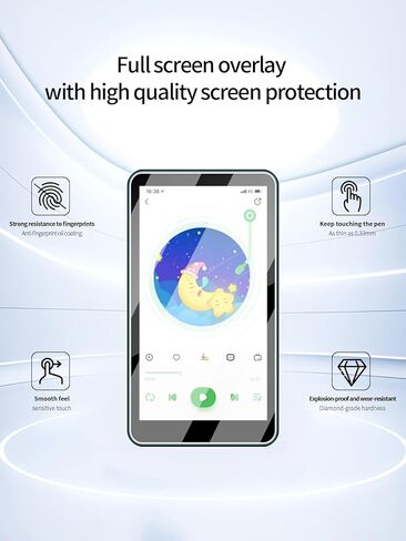 واقي شاشة dgtenk 6.30_MA377_144_BK مشغل MP3 بشاشة تعمل باللمس مقاس 4 بوصات، طبقة مقاومة للخدش عالية الدقة، شفافة عالية الدقة، خالية من الفقاعات مع مجموعة تركيب سهلة، 3 عبوات in Kuwait