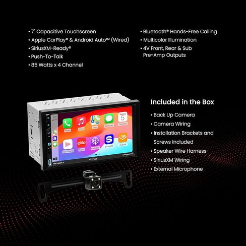 BOSS Audio Systems Elite Series BE7ACP.XC Car Stereo - CarPlay, Android Auto, SiriusXM, 7 Inch Touchscreen, Bluetooth, No CD DVD Player, Backup Camera in Saudi Arabia