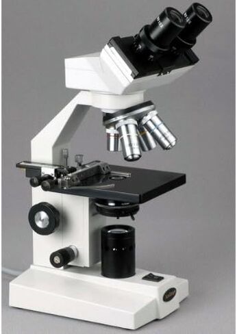 AmScope - مجهر ثنائي العينين 40X-2000X + كاميرا رقمية 1.3 ميجابكسل + مسرح ميكانيكي in Saudi Arabia
