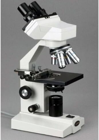 AmScope - مجهر ثنائي العينين 40X-2000X + كاميرا رقمية 1.3 ميجابكسل + مسرح ميكانيكي in Saudi Arabia