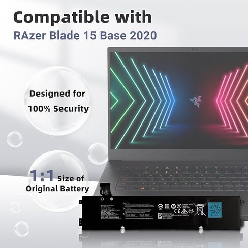 [New] RC30-0351 60.8Wh Laptop Replacement Battery for Razer Blade 15 Base 2020 2021 RZ09-0351 RC30-0351 RZ09-03519E11 Series Notebook. in Saudi Arabia