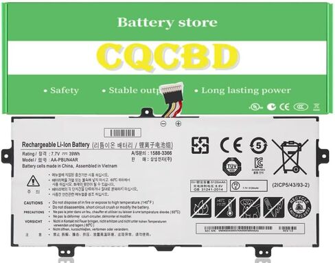 CQCQ AA-PBUN4AR Battery for Samsung ATIV Book 9 Spin 940X3L 900X5L 940X3L NP940X3L NP900X5L NP900X5L-K02US NT900X5H NT900X5L NT900X5M NT900X5P NT900X5W NT901X5L (7.7V 39Wh/5120mAh) in Saudi Arabia