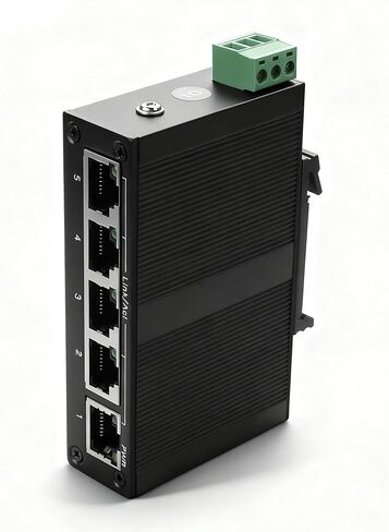 CERRXIAN Industrial 5-Port Gigabit Ethernet Switch,10/100/1000Mbps Network Switch, Din Rail & Wall Mountable, 10Gbps Switching Capacity in Saudi Arabia