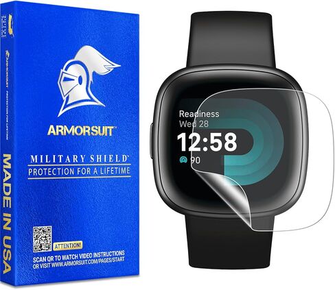 ArmorSuit 6 Pack for Fitbit Versa 4 Anti-Glare Screen Protector MilitaryShield Matte Film - Made in USA in Saudi Arabia