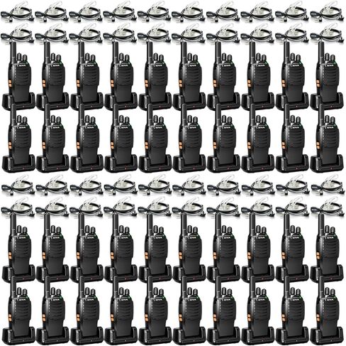 Retevis H-777 Walkie Talkies for Adults Two Way Radios Long Range with Headphones, 16 Channel Handheld 2 Way Radio Rechargeable with Flashlight Li-ion Battery and Type C Cable (40 Pack, Black) in Saudi Arabia