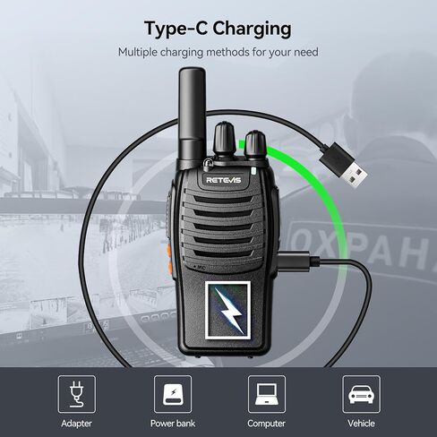 Retevis H-777 Walkie Talkies for Adults Two Way Radios Long Range with Headphones, 16 Channel Handheld 2 Way Radio Rechargeable with Flashlight Li-ion Battery and Type C Cable (40 Pack, Black) in Saudi Arabia