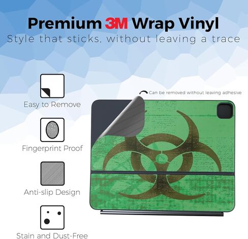 Keyboard Skin Compatible with Apple Magic Keyboard for iPad Pro 13" (M5) 2025 - Biohazard - Premium 3M Vinyl Protective Wrap Decal Cover - Easy to Apply | Crafted in The USA by MightySkins in Saudi Arabia