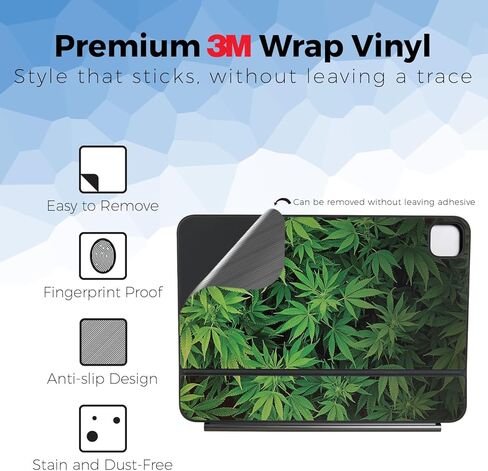 Keyboard Skin Compatible with Apple Magic Keyboard for iPad Pro 11" (M5) 2025 - Weed - Premium 3M Vinyl Protective Wrap Decal Cover - Easy to Apply | Crafted in The USA by MightySkins in Saudi Arabia