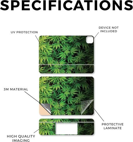 Keyboard Skin Compatible with Apple Magic Keyboard for iPad Pro 11" (M5) 2025 - Weed - Premium 3M Vinyl Protective Wrap Decal Cover - Easy to Apply | Crafted in The USA by MightySkins in Saudi Arabia