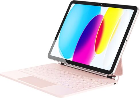 for iPad 11th(A16, 2025)/10th Generation Case with Keyboard, Ultra-Slim & Lightweight, Magnetic Detachable Rechargeable Smart Folio for iPad A16 11"/10th 10.9", Pink in Saudi Arabia