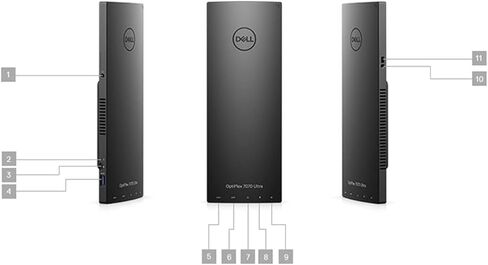 كمبيوتر مكتبي Dell OptiPlex 7070 Ultra Intel Core i5-8265U 4 نوى يصل إلى 3.9 جيجا هرتز وذاكرة الوصول العشوائي 8 جيجا بايت وذاكرة الوصول العشوائي SSD سعة 256 جيجا بايت وواي فاي ونظام التشغيل Windows 11 Pro (متجدد) in Kuwait