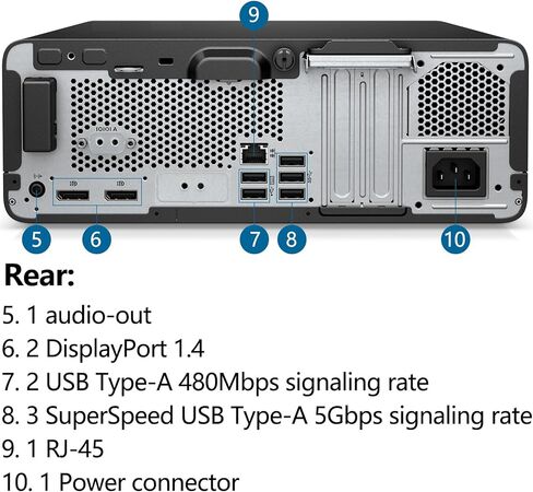 كمبيوتر سطح المكتب HP PC ProDesk 600 G6 SFF للمنزل والأعمال، Intel 6-Core i5-10400، ذاكرة وصول عشوائي DDR4 سعة 16 جيجابايت، 256 جيجابايت PCIe SSD، محول WiFi، RJ-45، 2DP، نوع C، لوحة مفاتيح وماوس، Windows 11 Pro (متجدد) in Kuwait