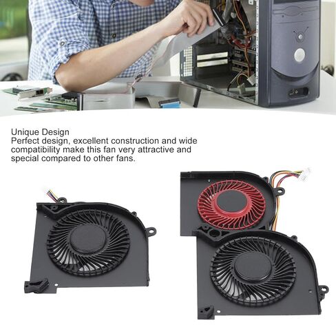 New CPU + GPU Cooling Fan Replacement for GS65, GS65VR P65 MS 16Q4 MS 16Q5 Cooling Fan, Low Noise Efficient Cooling 4 Pin Cooling Fan for (CPU and GPU), Wisoqu9u1xv8y7sm-12 in Saudi Arabia