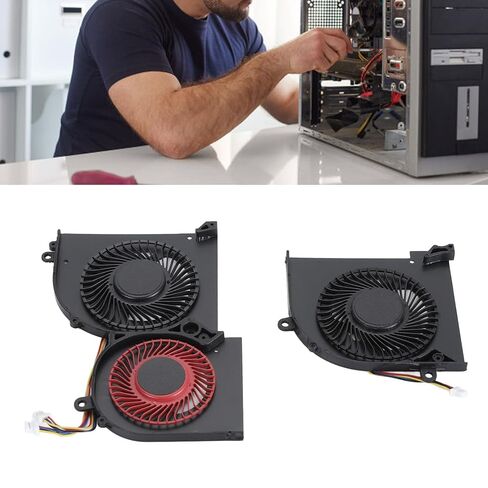 New CPU + GPU Cooling Fan Replacement for GS65, GS65VR P65 MS 16Q4 MS 16Q5 Cooling Fan, Low Noise Efficient Cooling 4 Pin Cooling Fan for (CPU and GPU), Wisoqu9u1xv8y7sm-12 in Saudi Arabia