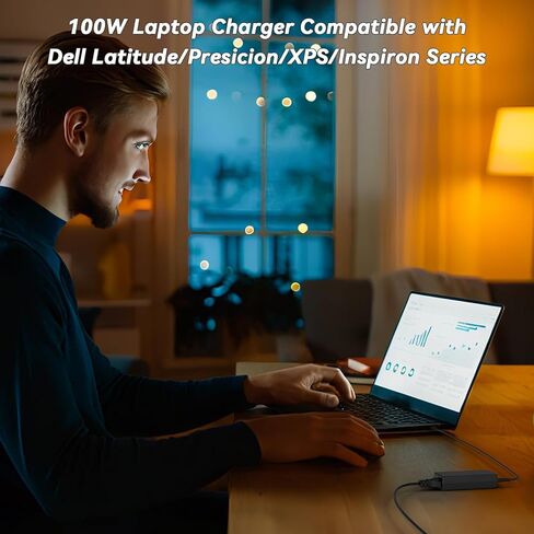 100W USB C Laptop Charger Compatible with HP Ominibook 5 7 X,Firefly G11 Zbook 8 g1i g1a,Lenovo Yoga Slim 7 Pro 14IAP7,IdeaPad 5 Pro 16,Dell Precision Latitude 90W 65W Type C Power Cord in Saudi Arabia