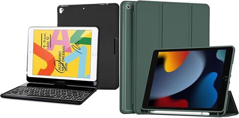 ProCase 360° Rotation Keyboard Case Bundle with Soft TPU Cover for iPad 9th/ 8th/ 7th Generation Case 10.2 Inch in Saudi Arabia