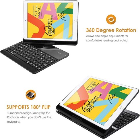 ProCase 360° Rotation Keyboard Case Bundle with Soft TPU Cover for iPad 9th/ 8th/ 7th Generation Case 10.2 Inch in Saudi Arabia