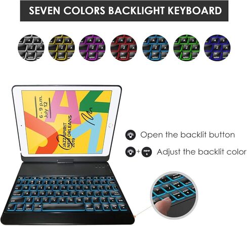 ProCase 360° Rotation Keyboard Case Bundle with Soft TPU Cover for iPad 9th/ 8th/ 7th Generation Case 10.2 Inch in Saudi Arabia