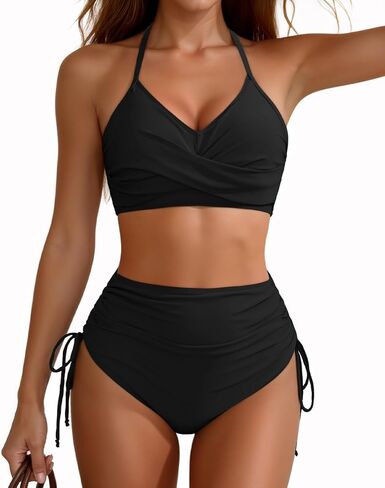Century Star Womens High Waisted Bikini Sets - Tummy Control Swimsuits Modest Bathing Suits Two Piece Full Coverage in Saudi Arabia