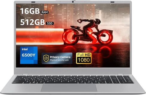 Coolby Laptop Computer, 15.6 inch Laptop with 1080P FHD IPS Display, 16GB RAM/512GB SSD, 6500Y Processor Notebook PC, Support 2.4G/5G Hz WiFi, BT in Saudi Arabia