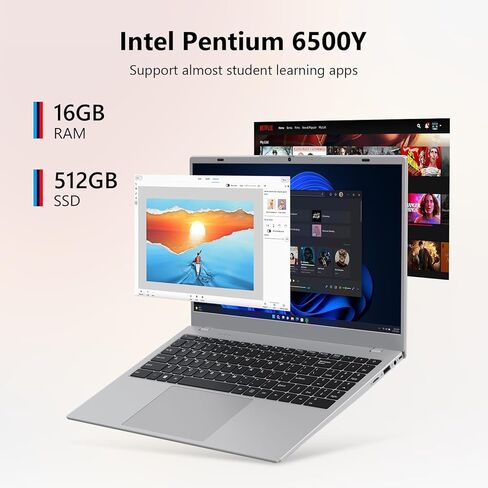 Coolby Laptop Computer, 15.6 inch Laptop with 1080P FHD IPS Display, 16GB RAM/512GB SSD, 6500Y Processor Notebook PC, Support 2.4G/5G Hz WiFi, BT in Saudi Arabia