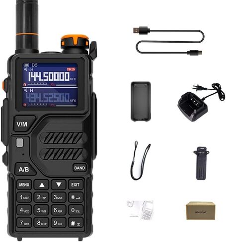 BAOFENG K5 Plus Six-Band Ham Radio 10W AM NOAA Two Way Radio Long Range 1.77in LCD Display 999CH USB-C Walkie Talkie for Adult Upgarde of K5 Pro with Headset and Type-c Car Charger in Saudi Arabia
