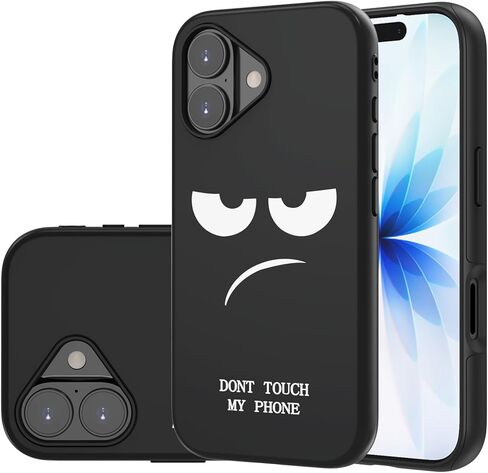 حافظة لهاتف iPhone 16E، لطيفة [لا تلمس هاتفي] غطاء بلاستيكي سيليكون نحيف مقاوم للصدمات بطبقة مزدوجة للأطفال والأولاد والرجال (iPhone 16e 2025 6.1 بوصة) in Kuwait