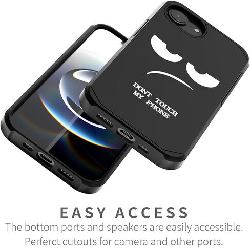 حافظة لهاتف iPhone 16E، لطيفة [لا تلمس هاتفي] غطاء بلاستيكي سيليكون نحيف مقاوم للصدمات بطبقة مزدوجة للأطفال والأولاد والرجال (iPhone 16e 2025 6.1 بوصة) in Kuwait